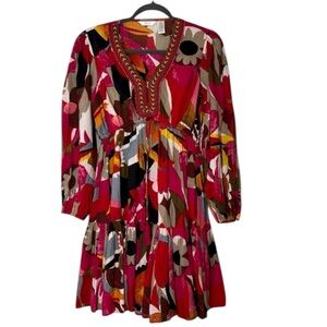 Kaktus boho tiered Long Sleeve Dress